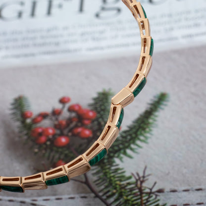 [Bijoux Regalia]BRACELET SERPENTI OR ROSE MALACHITE 