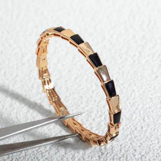 [Joyas Regalia]Pulsera Serpenti Oro Rosa Onix