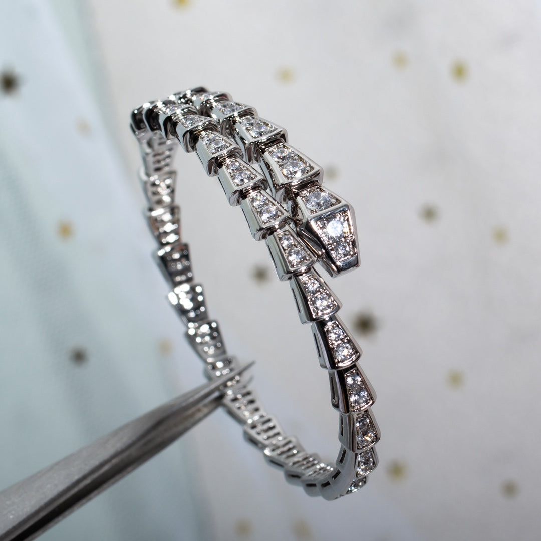 [Joyas Regalia]Pulsera Serpenti de Plata y Diamante de 6 mm 