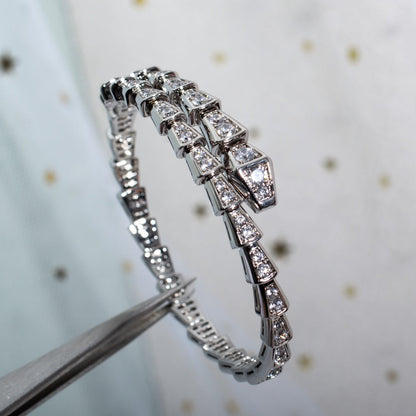 [Joyas Regalia]Pulsera Serpenti de Plata y Diamante de 6 mm 
