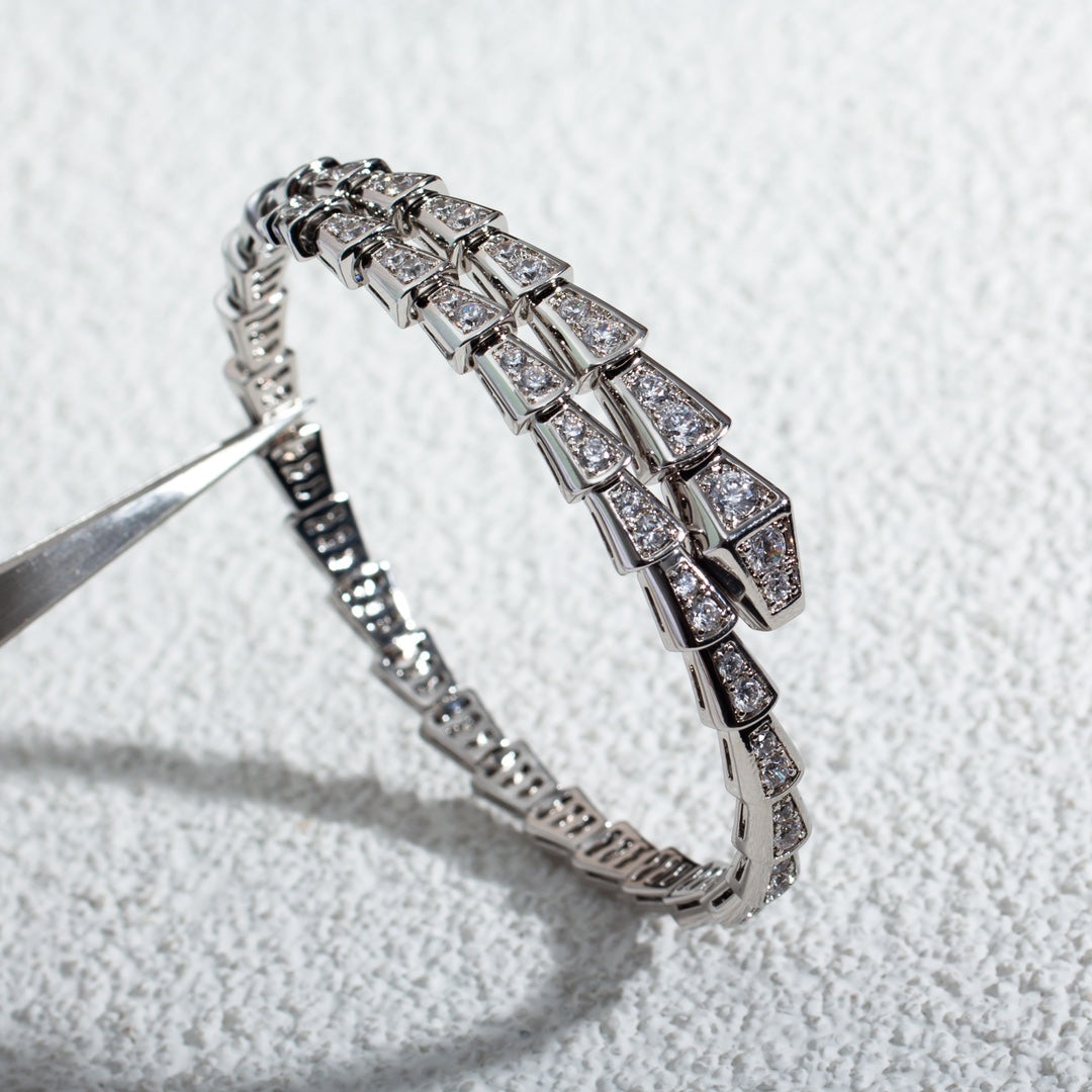 [Joyas Regalia]Pulsera Serpenti de Plata y Diamante de 6 mm 