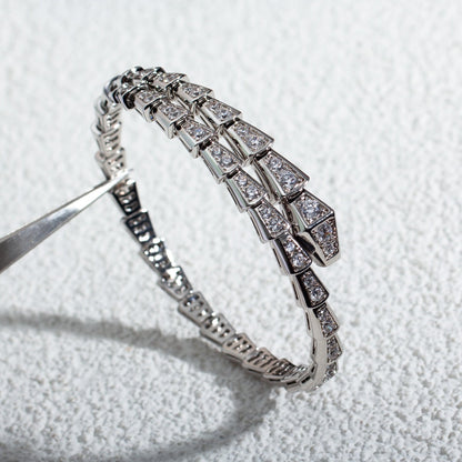 [Joyas Regalia]Pulsera Serpenti de Plata y Diamante de 6 mm 
