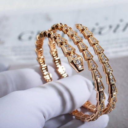 [Regalia jewelry]SERPENTI BRACELET PINK GOLD DIAMOND DOUBLE ROW
