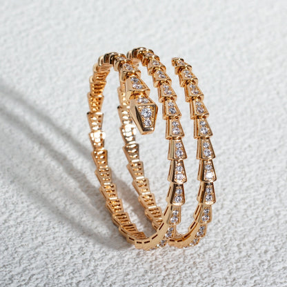 [Regalia jewelry]SERPENTI BRACELET PINK GOLD DIAMOND DOUBLE ROW