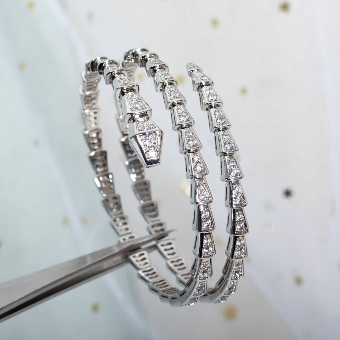 [Regalia jewelry]SERPENTI BRACELET SILVER DIAMOND DOUBLE ROW