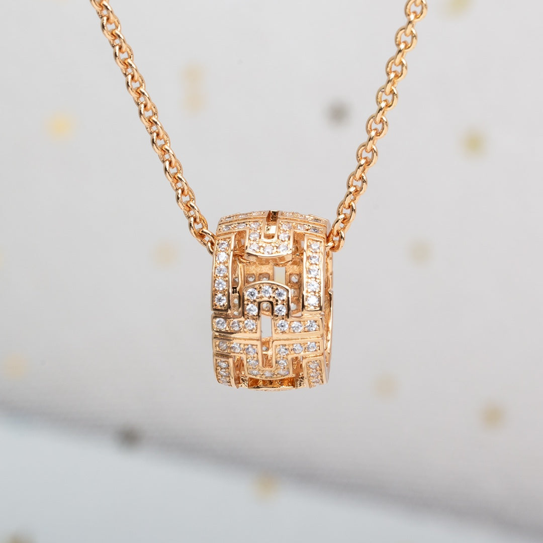 [Joyas Regalia]COLLAR PARENTESI ORO ROSA DIAMANTE