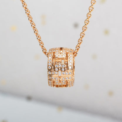 [Joyas Regalia]COLLAR PARENTESI ORO ROSA DIAMANTE