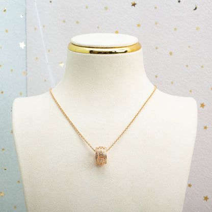 [Joyas Regalia]COLLAR PARENTESI ORO ROSA DIAMANTE