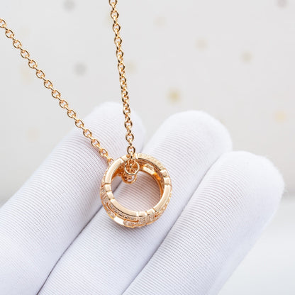 [Joyas Regalia]COLLAR PARENTESI ORO ROSA DIAMANTE