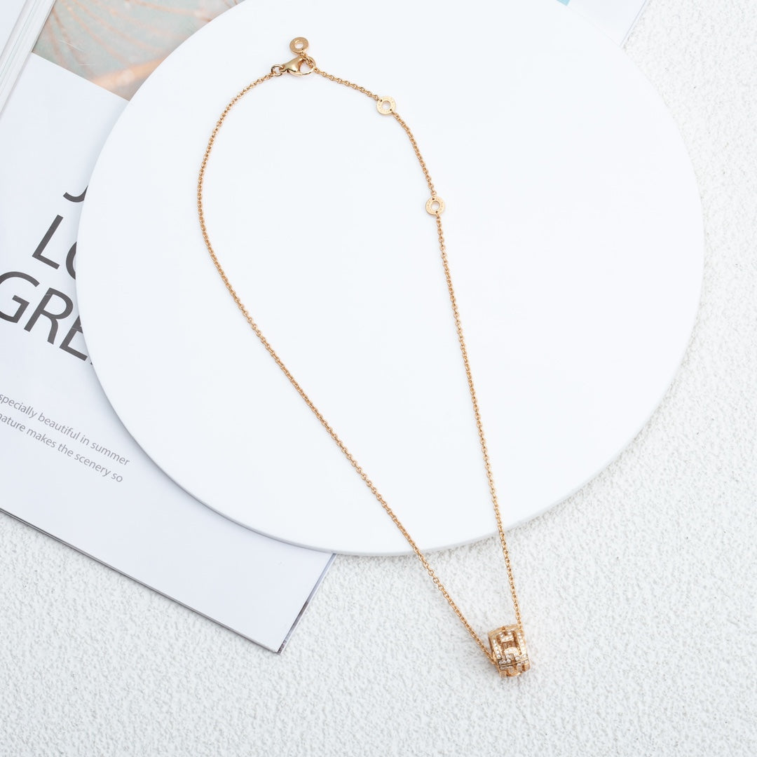 [Joyas Regalia]COLLAR PARENTESI ORO ROSA DIAMANTE