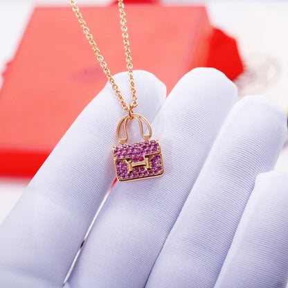 [Bijoux Regalia] COLLIER PENDENTIF CONSTANCE EN DIAMANT VIOLET