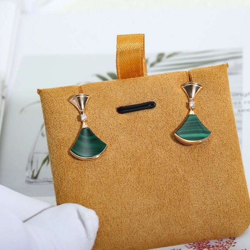 [Bijoux Regalia]Boucles d'oreilles Dream Malachite en or rose