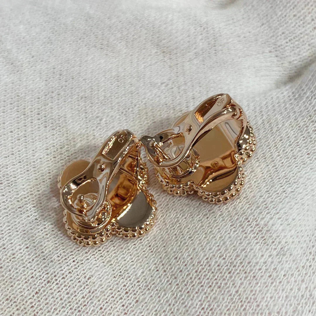 [Regalia jewelry]CLOVER MEDIUM 1 MOTIFS CARNELIAN  DIAMOND earrings