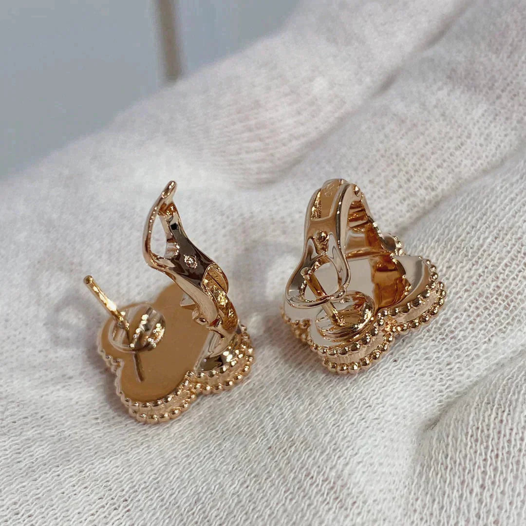 [Regalia jewelry]CLOVER MEDIUM 1 MOTIFS CARNELIAN  DIAMOND earrings