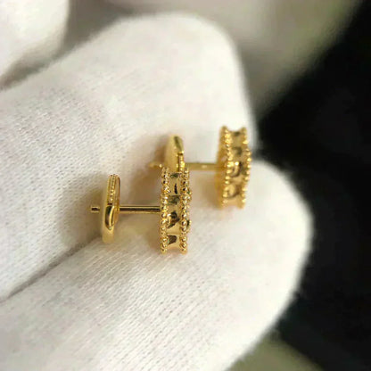 [Joyas Regalia] PENDIENTES MINI TRÉBOL DE MALAQUITA DE 9,5 MM