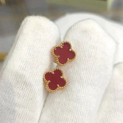 [Bijoux Regalia]Boucles d'oreilles Clover Mini 9,5 mm en cornaline