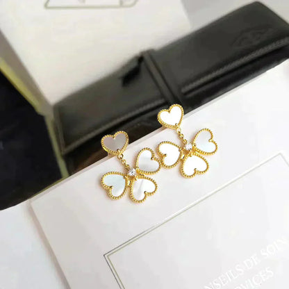 [Bijoux Regalia]Boucles d'oreilles Clover Sweet White Mop