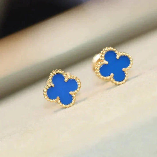[Joyas Regalia] PENDIENTES MINI TRÉBOL TURQUESA DE 9,5 MM