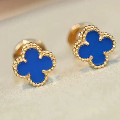 [Joyas Regalia] PENDIENTES MINI TRÉBOL TURQUESA DE 9,5 MM