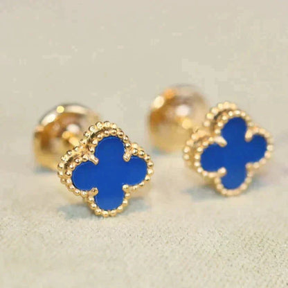 [Joyas Regalia] PENDIENTES MINI TRÉBOL TURQUESA DE 9,5 MM
