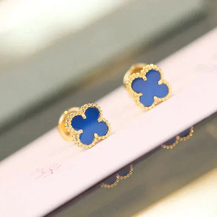 [Joyas Regalia] PENDIENTES MINI TRÉBOL TURQUESA DE 9,5 MM