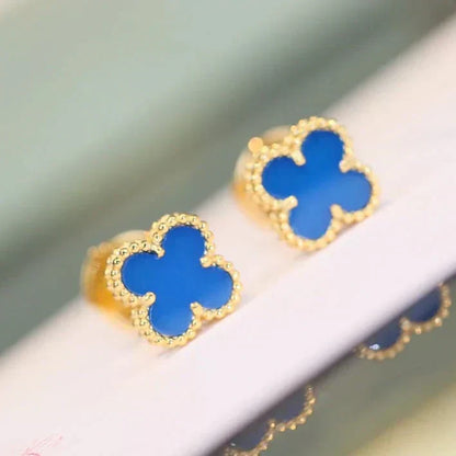 [Joyas Regalia] PENDIENTES MINI TRÉBOL TURQUESA DE 9,5 MM