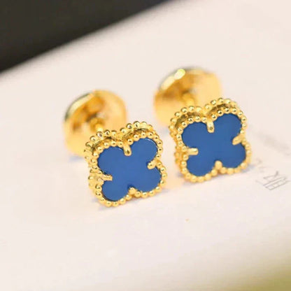 [Joyas Regalia] PENDIENTES MINI TRÉBOL TURQUESA DE 9,5 MM