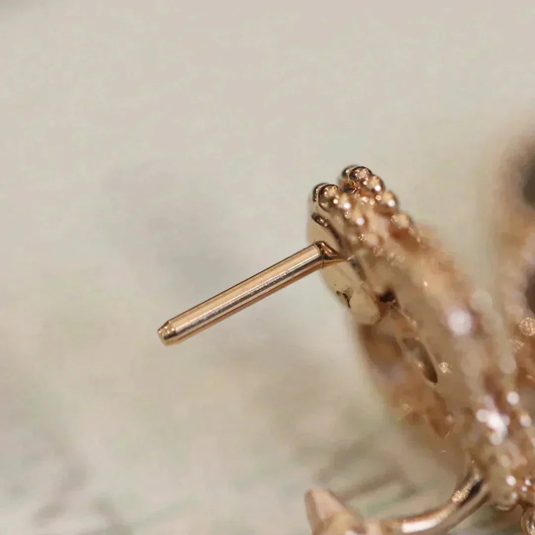 [Joyas Regalia] PENDIENTES DE TRÉBOL MEDIANOS CON 1 MOTIVO Y DIAMANTES
