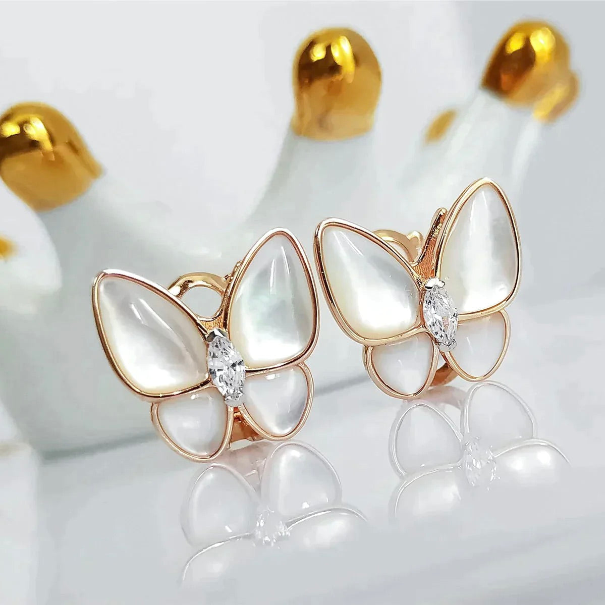 [Bijoux Regalia]Boucles d'oreilles papillon en diamant