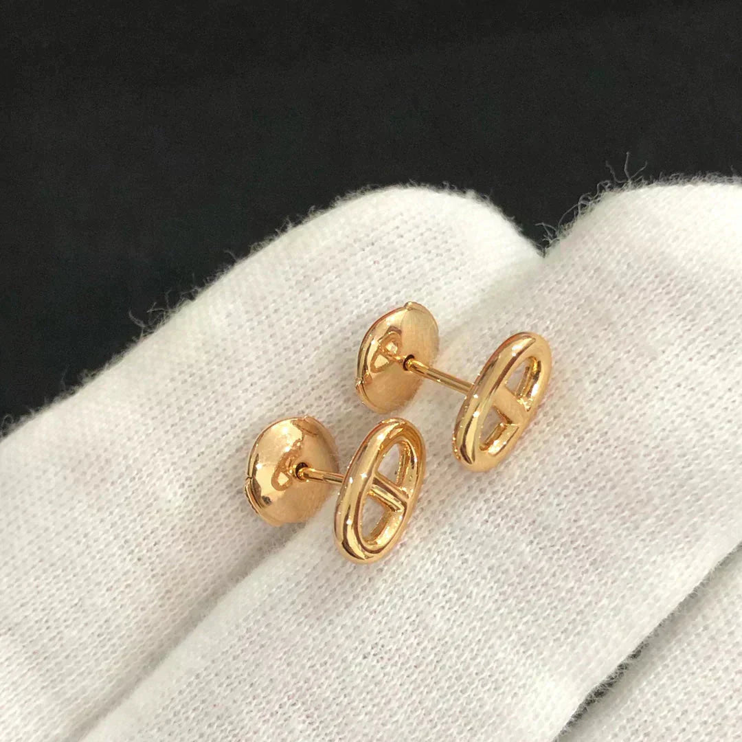 [Bijoux Regalia] PETITES BOUCLES D'OREILLES CHAINE OR ET ARGENT
