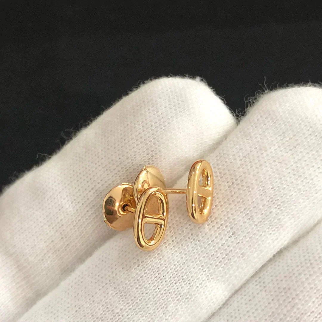 [Bijoux Regalia] PETITES BOUCLES D'OREILLES CHAINE OR ET ARGENT