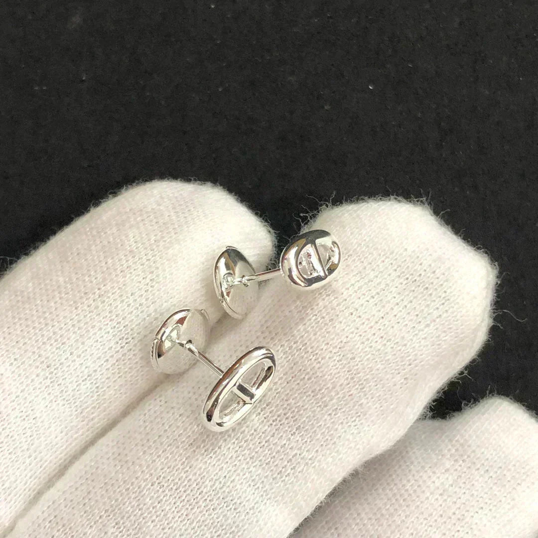 [Bijoux Regalia] PETITES BOUCLES D'OREILLES CHAINE OR ET ARGENT