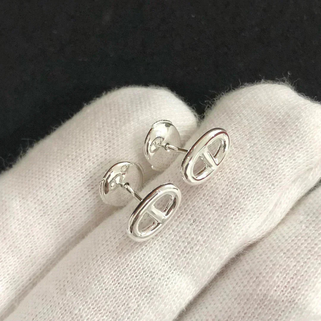 [Bijoux Regalia] PETITES BOUCLES D'OREILLES CHAINE OR ET ARGENT