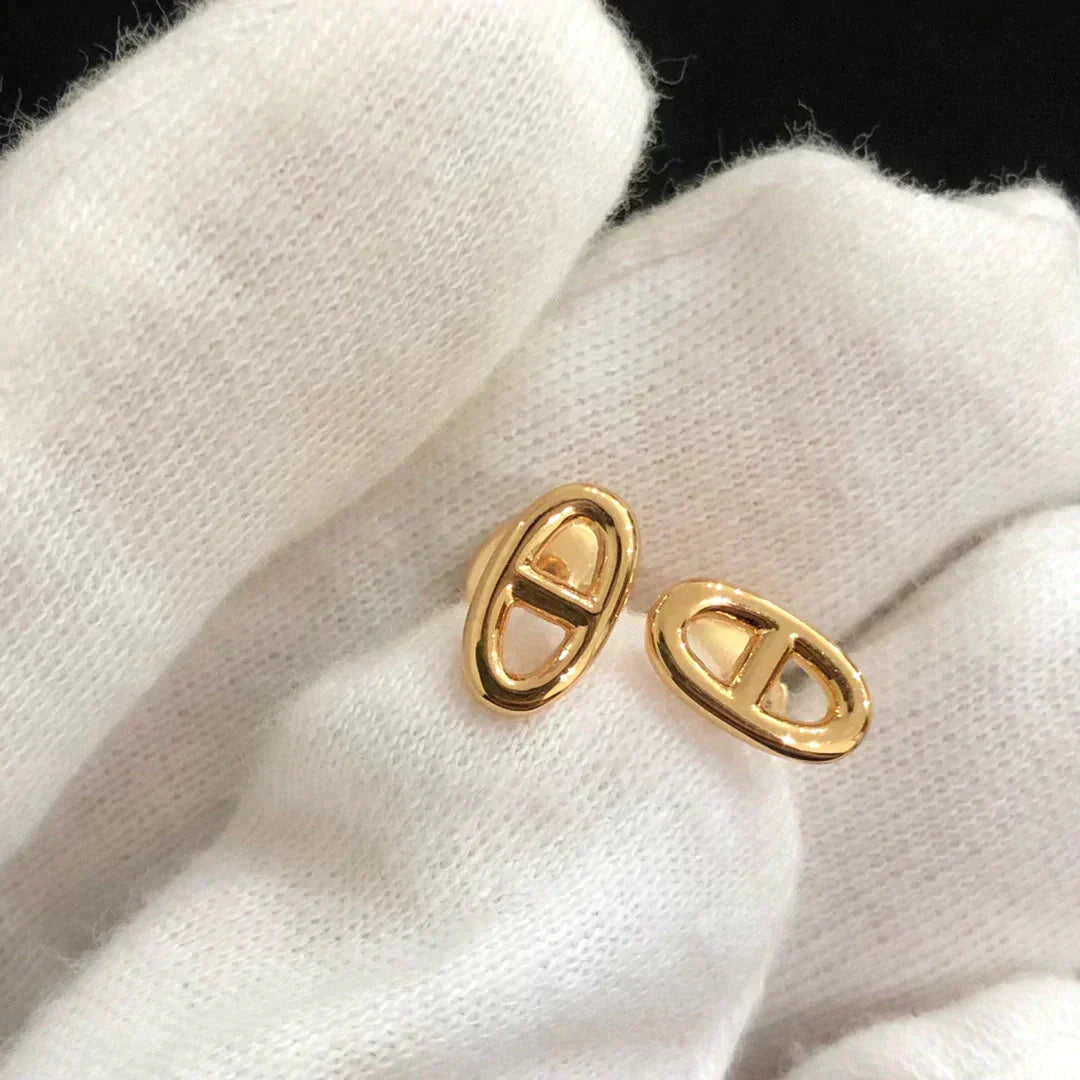 [Bijoux Regalia] PETITES BOUCLES D'OREILLES CHAINE OR ET ARGENT