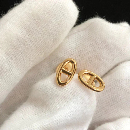 [Bijoux Regalia] PETITES BOUCLES D'OREILLES CHAINE OR ET ARGENT