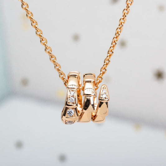 [Bijoux Regalia] COLLIER SERPENTI OR ROSE DIAMANT