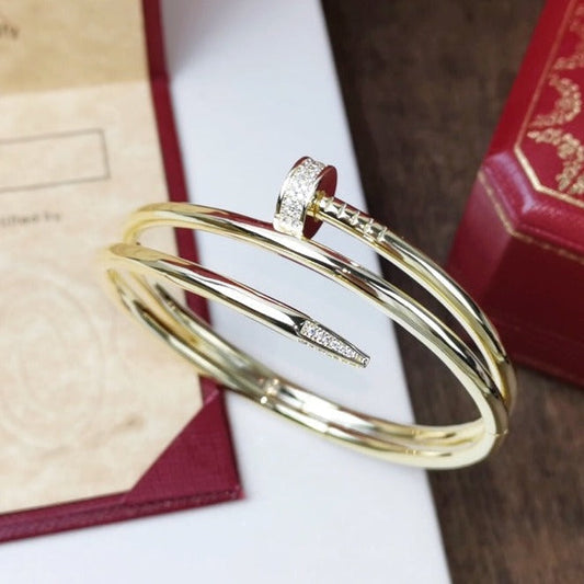 [Joyas Regalia]PULSERA JUSTE DE 3,5 MM CON DOBLE HILERA DE DIAMANTES