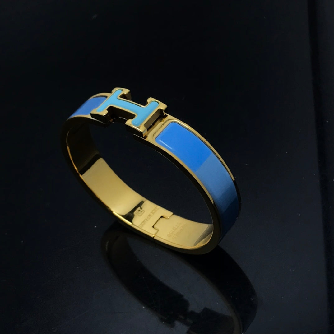 [Bijoux Regalia] BRACELET H CÉRAMIQUE ARC-EN-CIEL BLEU