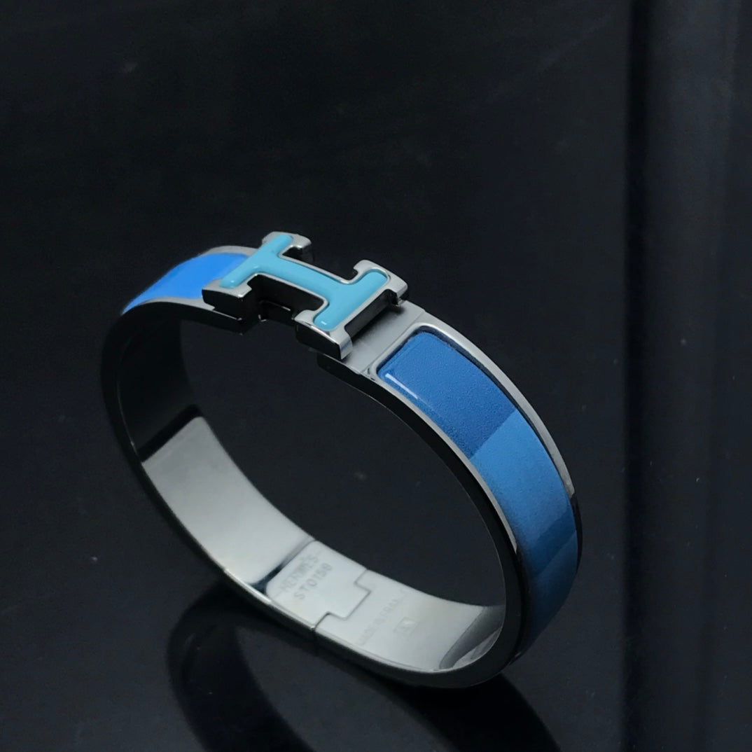 [Bijoux Regalia] BRACELET H CÉRAMIQUE ARC-EN-CIEL BLEU