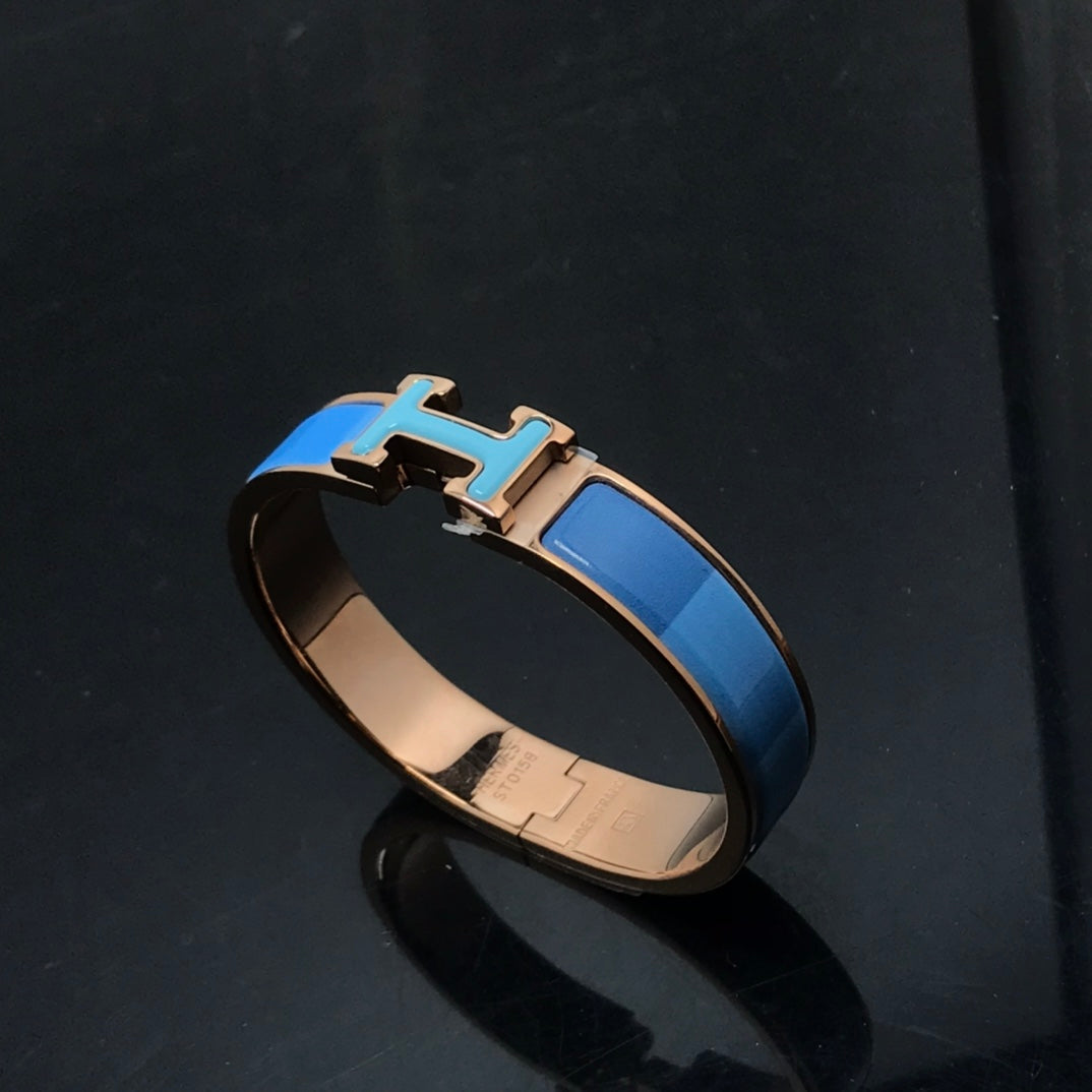 [Bijoux Regalia] BRACELET H CÉRAMIQUE ARC-EN-CIEL BLEU