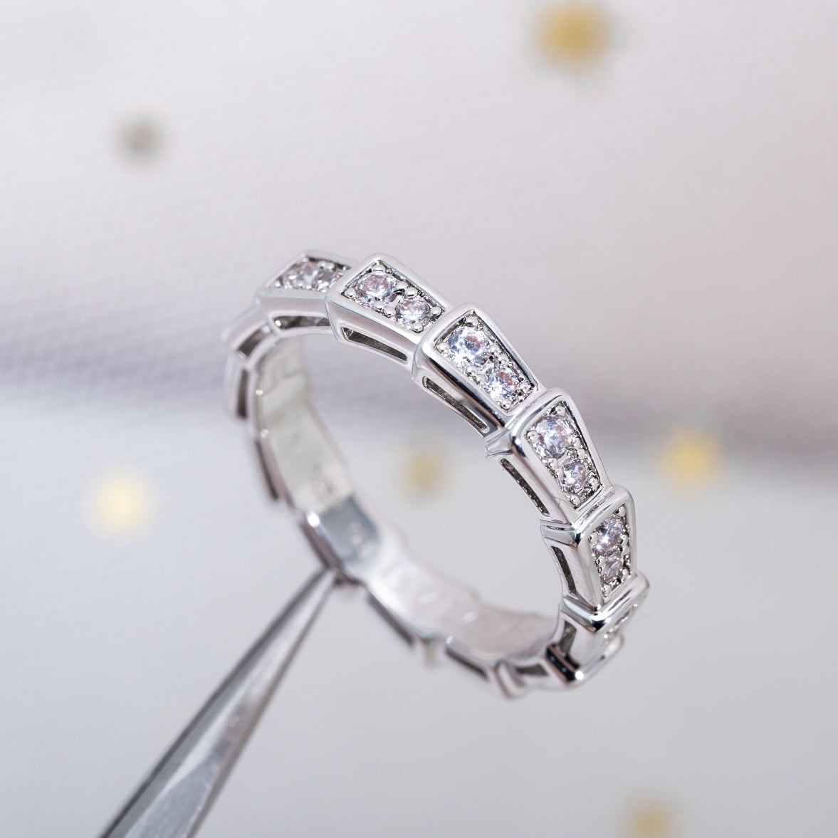 [Joyas Regalia] ANILLO SERPENTI PLATA CON DIAMANTES PAVÉ 3MM