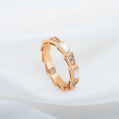 [Bijoux Regalia] BAGUE SERPENTI OR ROSE DIAMANT NACRE 3MM