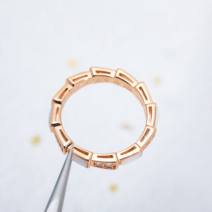[Bijoux Regalia] BAGUE SERPENTI OR ROSE DIAMANT NACRE 3MM
