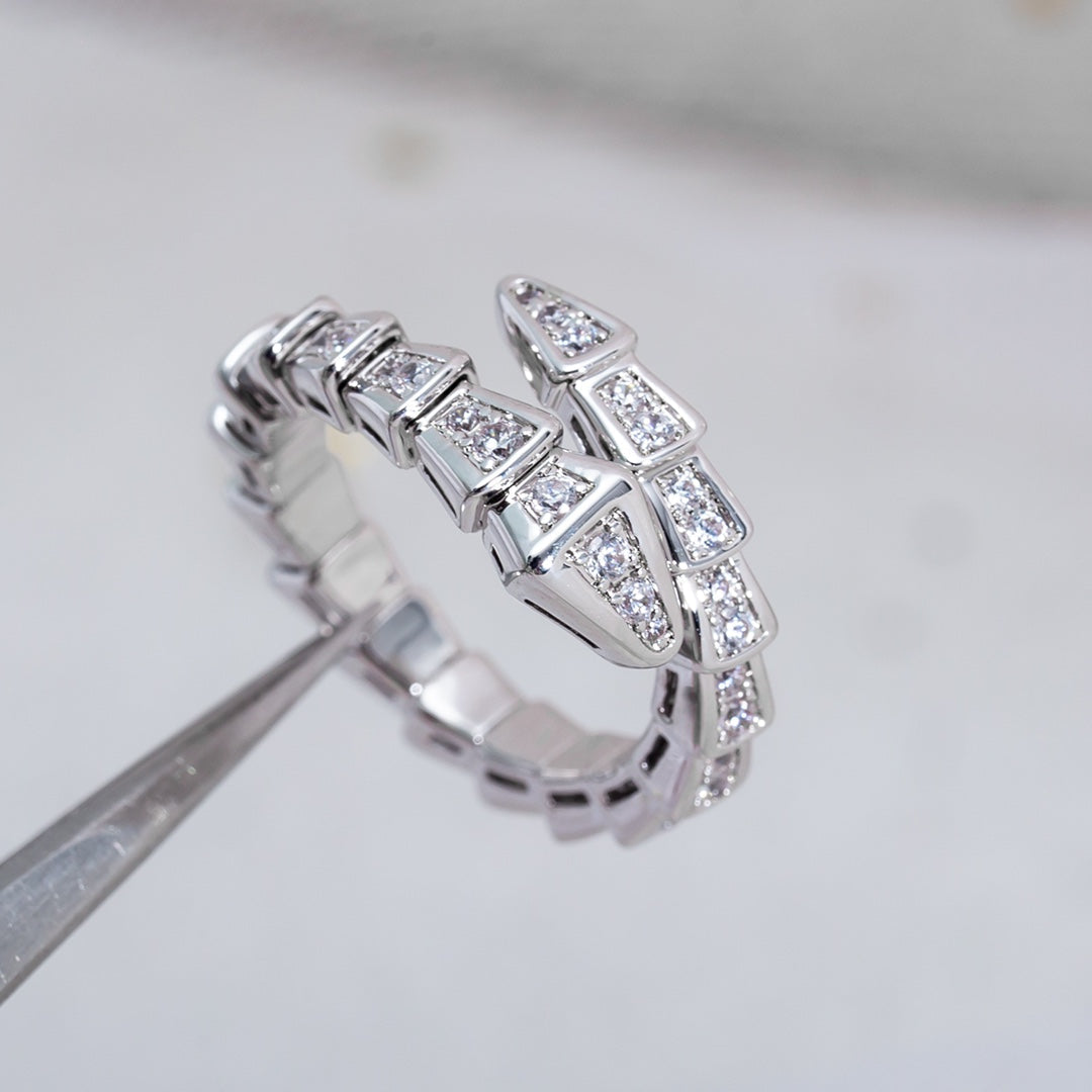 [Joyas Regalia] ANILLO SERPENTI PLATA CON DIAMANTES PAVÉ 4MM