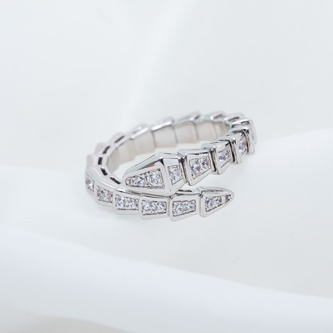[Joyas Regalia] ANILLO SERPENTI PLATA CON DIAMANTES PAVÉ 4MM