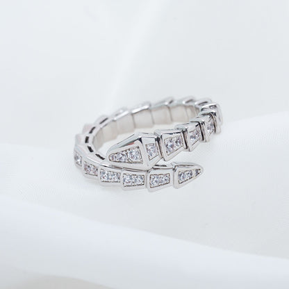 [Joyas Regalia] ANILLO SERPENTI PLATA CON DIAMANTES PAVÉ 4MM