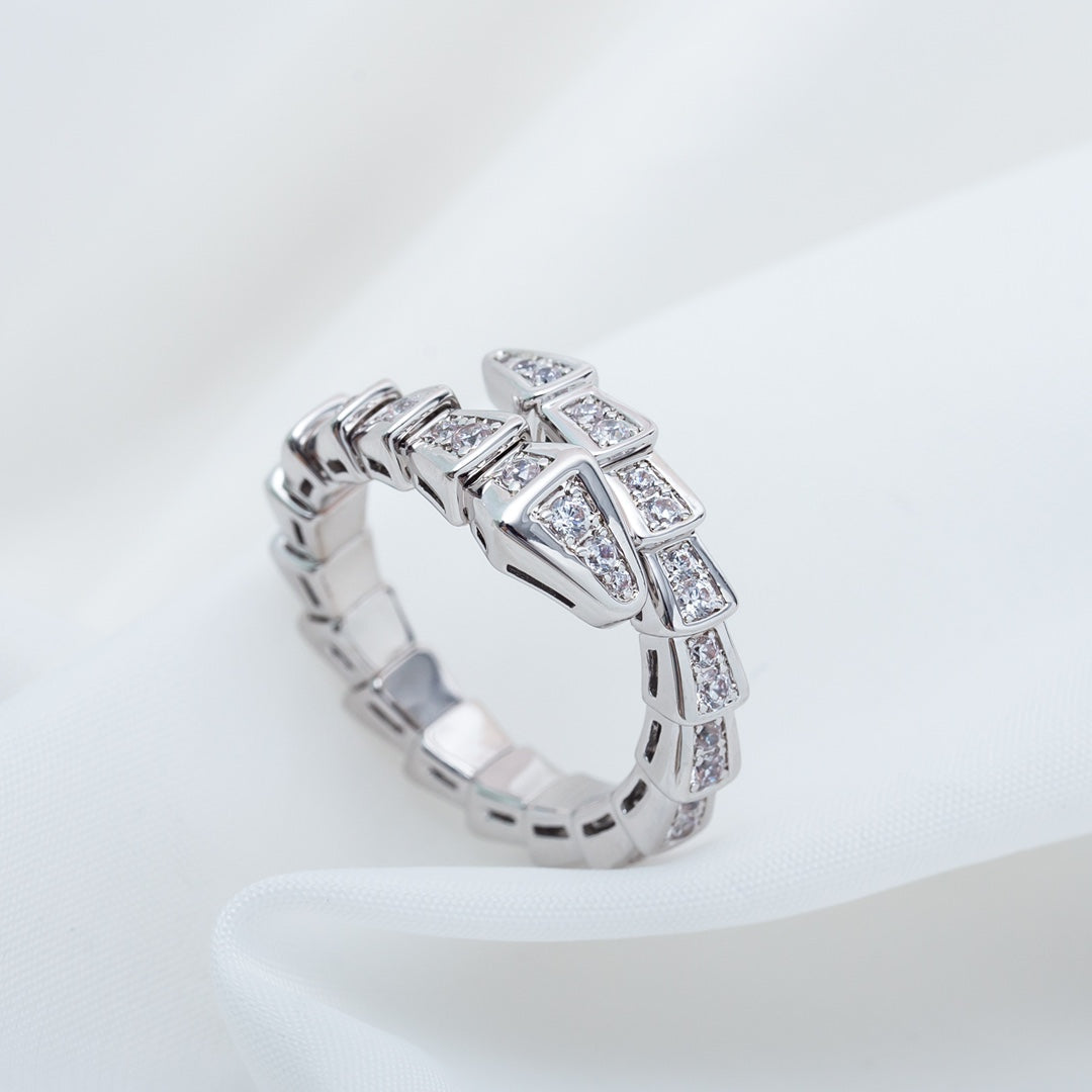 [Joyas Regalia] ANILLO SERPENTI PLATA CON DIAMANTES PAVÉ 4MM