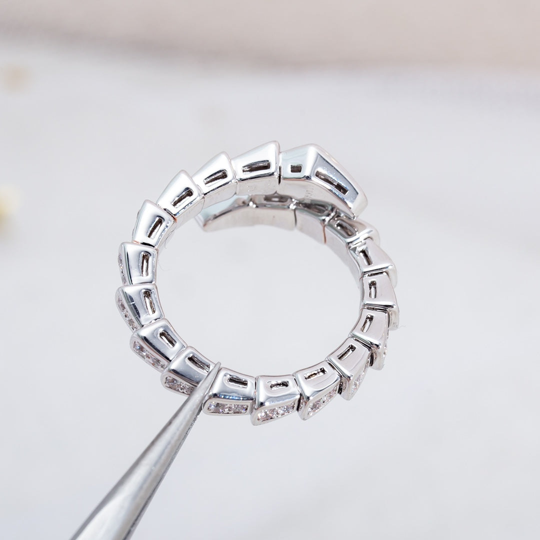 [Joyas Regalia] ANILLO SERPENTI PLATA CON DIAMANTES PAVÉ 4MM