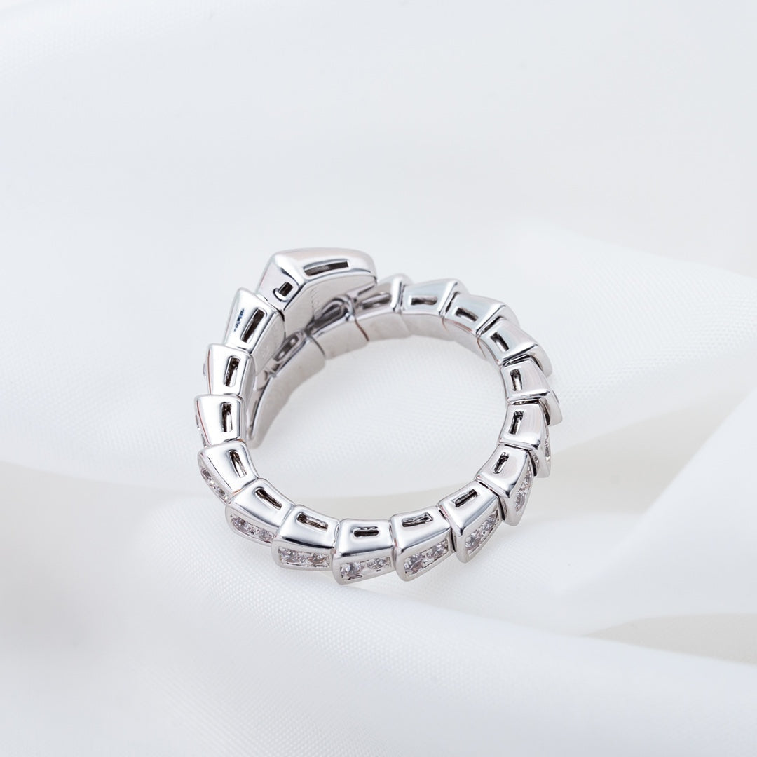 [Joyas Regalia] ANILLO SERPENTI PLATA CON DIAMANTES PAVÉ 4MM