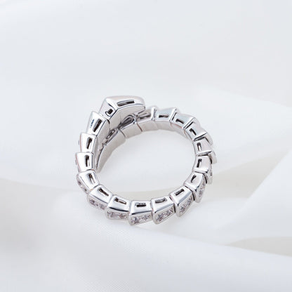 [Joyas Regalia] ANILLO SERPENTI PLATA CON DIAMANTES PAVÉ 4MM
